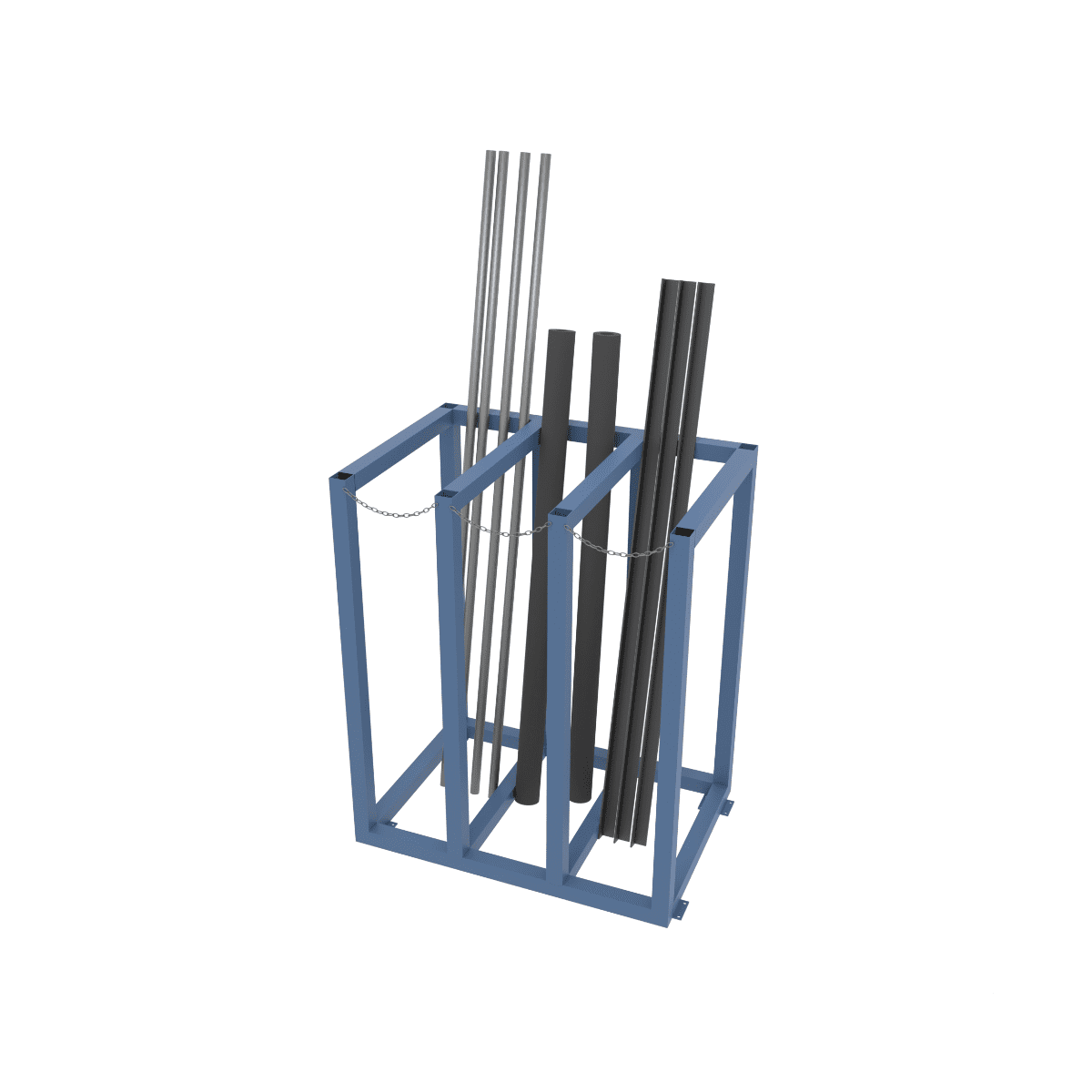 Larger Heavy Duty Vertical Storage Racking featuring pipes, rods & longer length products