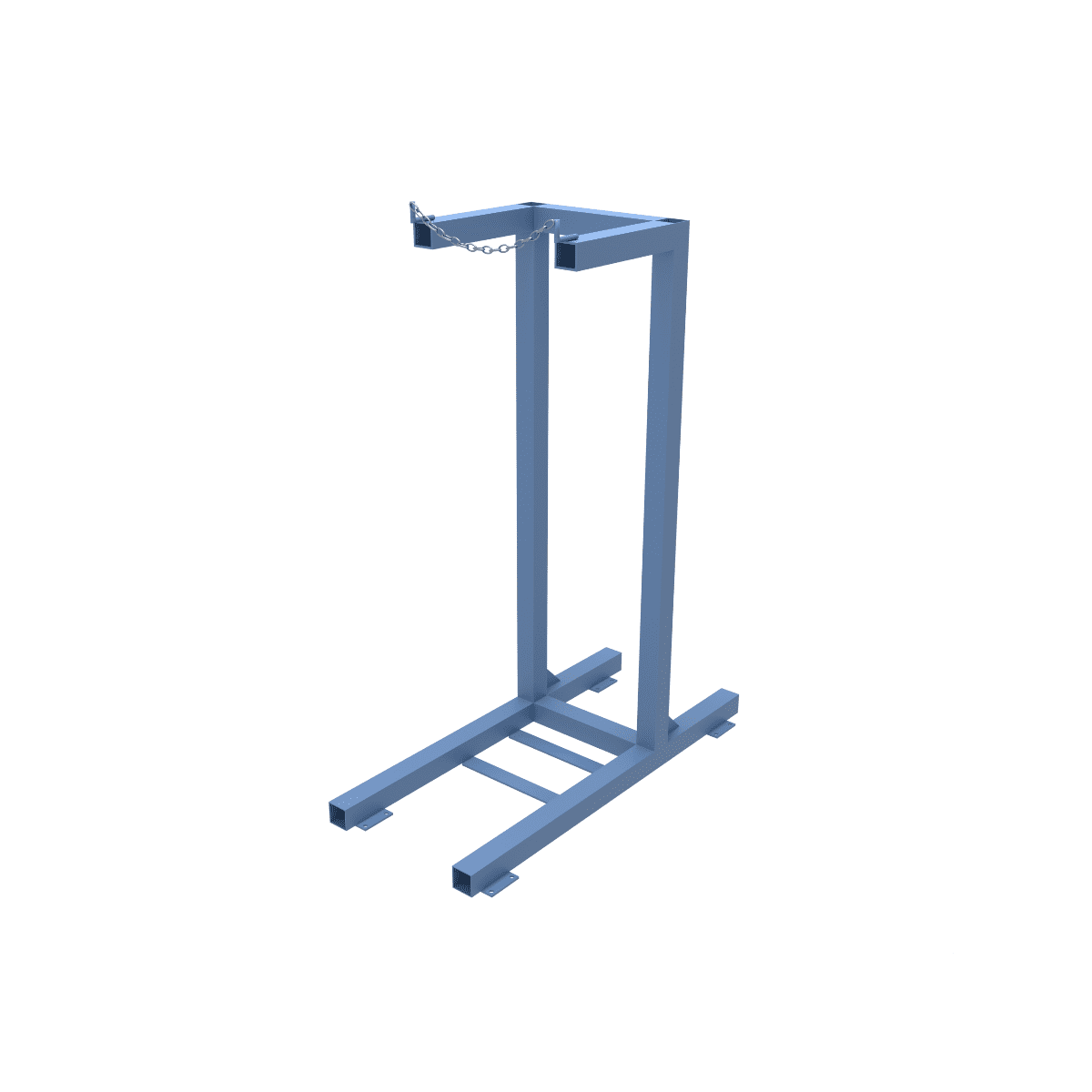 Single gas cylinder with ground mounting brackets