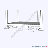 Bottom view technical drawing of strong Free Standing Bulk Bag Tonne Bag Filling Hopper