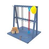 A Frame Storage Rack with additional storage rack featuring slings, straps & equipment.