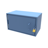CAD drawing of small lockable site box ideal for the secure storage of valuable smaller items on building and construction sites, and in factories and warehouses