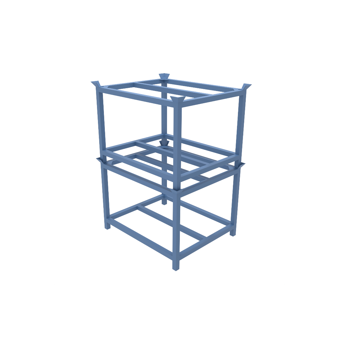 IBC stand stacked to save storage space
