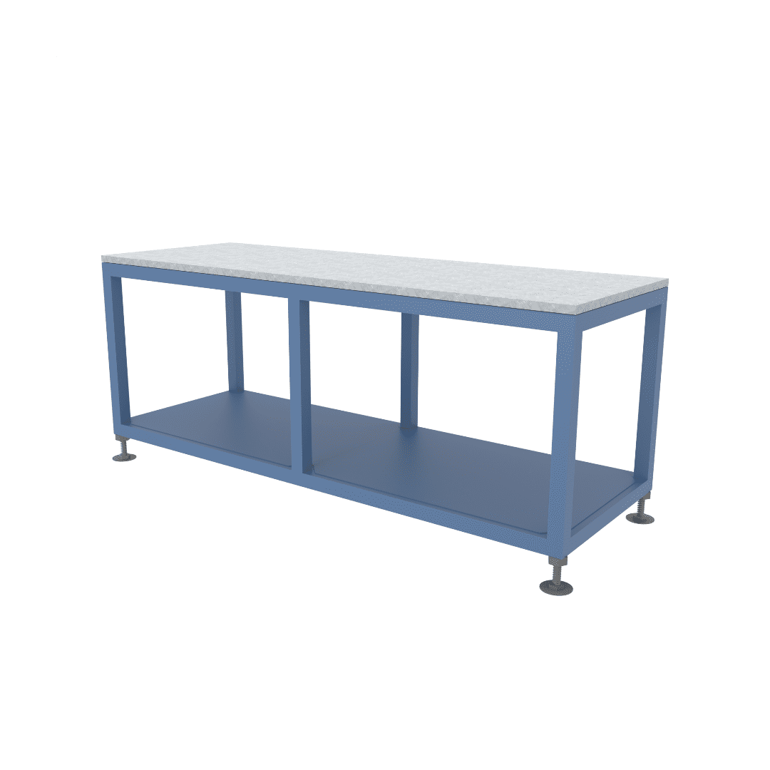 Heavy-duty workbench with feet