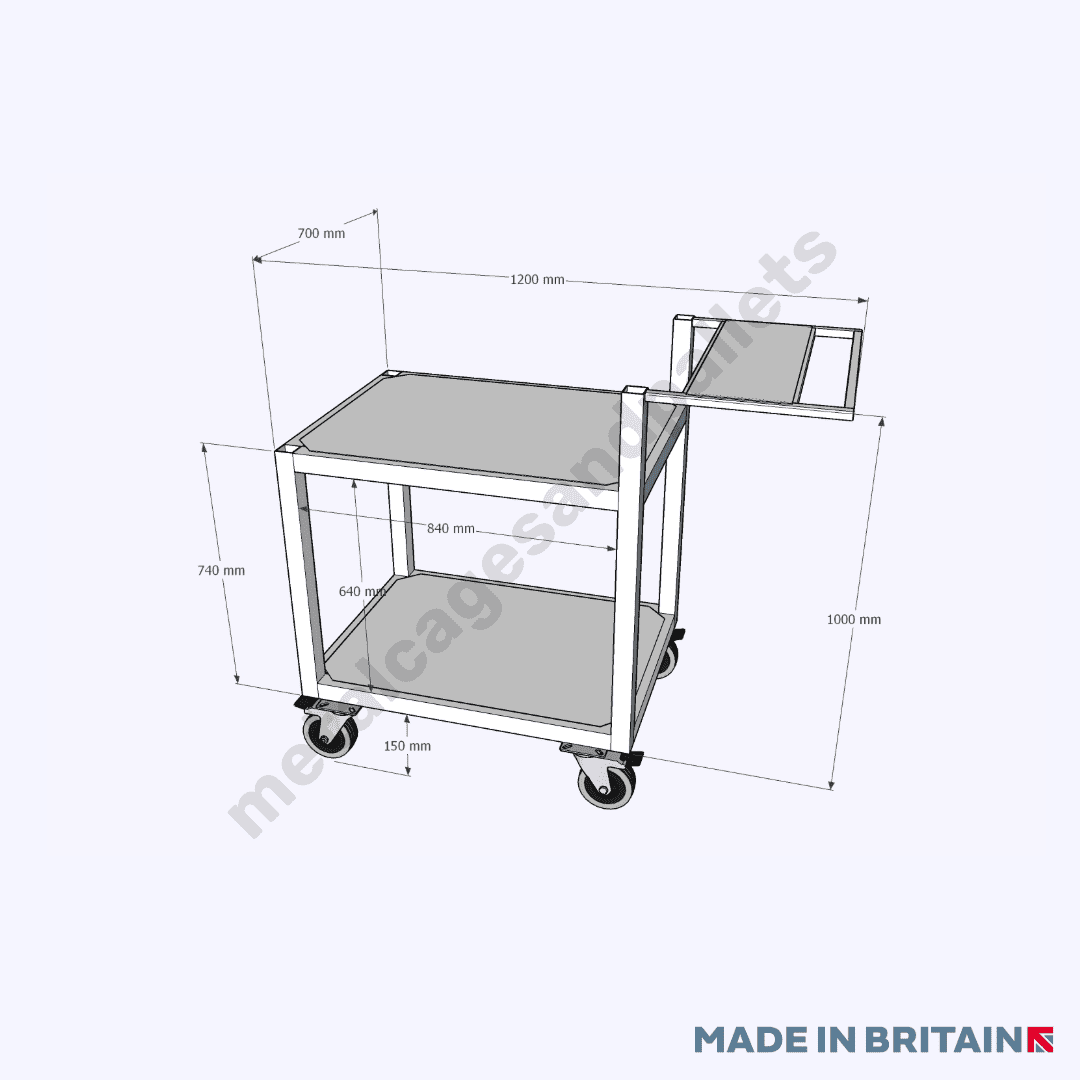 2 tier trolley measuring 1000h x 1200w x 700d