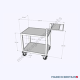 2 tier trolley measuring 1000h x 1200w x 700d