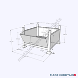 Technical drawing of chute stillage.