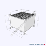 Technical drawing of Large Lockable Site Box with doors to keep your valuable products safe when stored