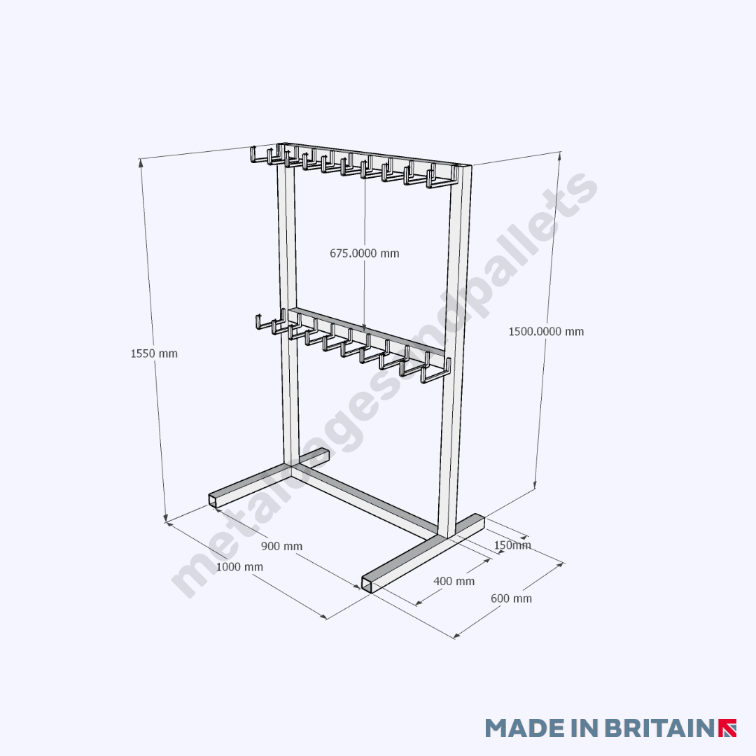 Technical drawing of lifting sling rack.