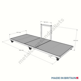 Technical drawing of heavy duty pallet trolley
