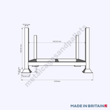 Technical drawing of metal post pallet.