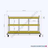 Measurements of A Frame Glass Stillage (Crane Lifting)