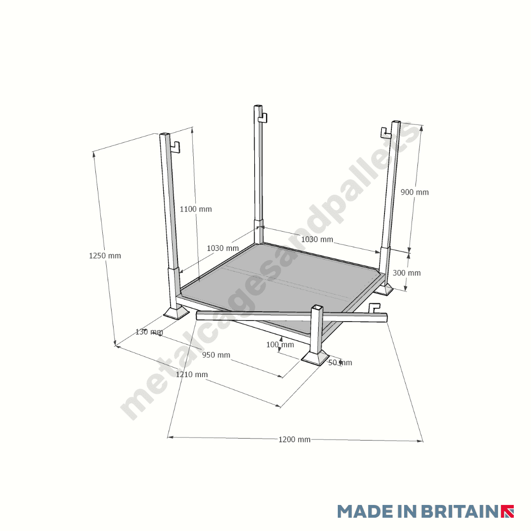 Front view technical drawing of space-saving Bulk Bag Filling Hopper