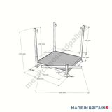 Front view technical drawing of space-saving Bulk Bag Filling Hopper