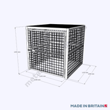 Front view technical drawing of larger Gas Cylinder Storage Cage