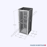 Technical drawing of heavy duty gas bottle cylinder cage for argon gas bottle cylinders.
