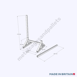 Technical drawing of sheet material handling trolley for panels boards and sheets.