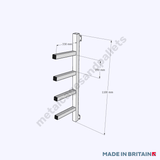 Front view of heavy duty cantilever wall rack
