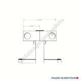 Handler view technical drawing of transportable Forklift Gas Bottle Handler