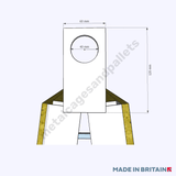 Technical drawing of A frame glass stillage for crane lifting measuring.