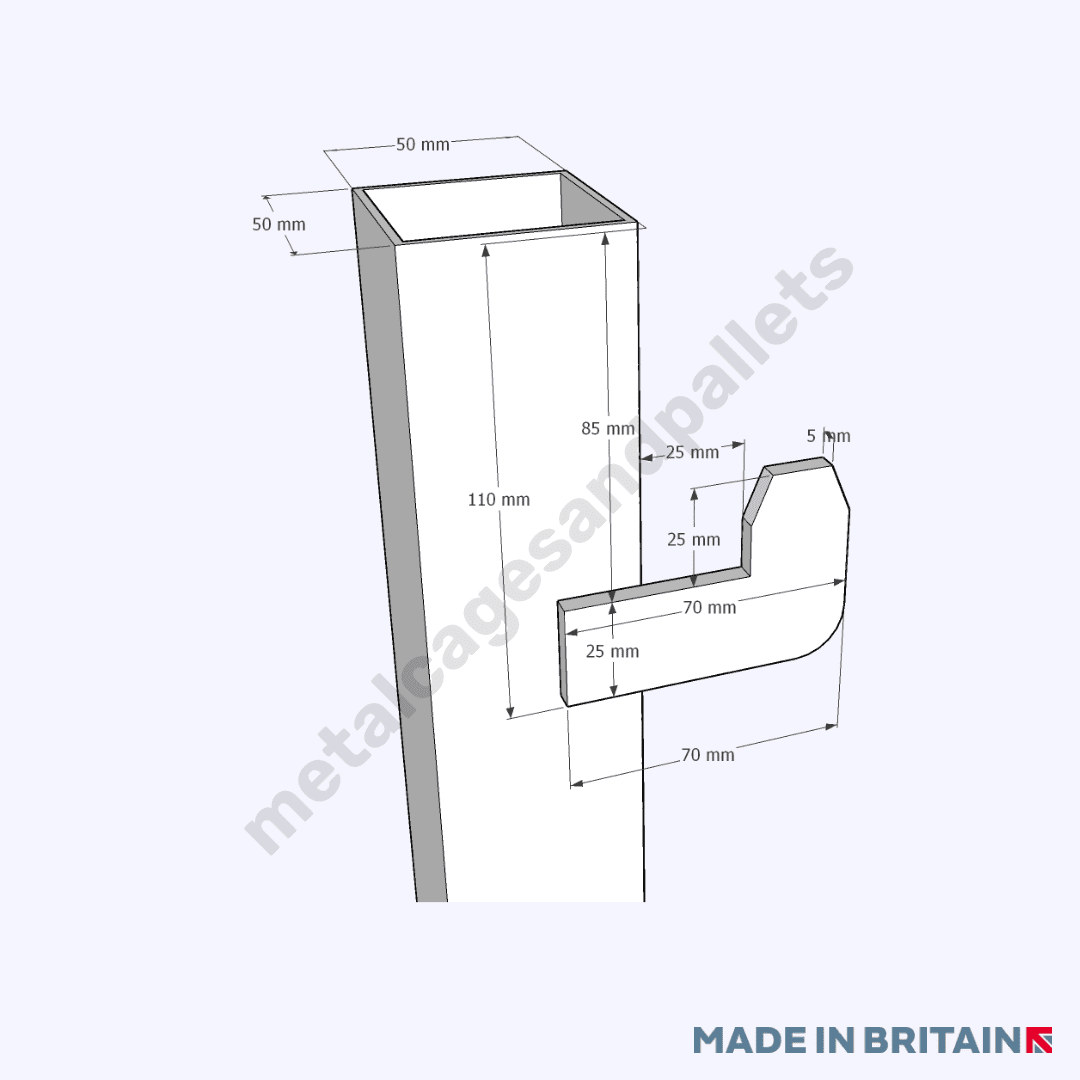 Forklift view technical drawing of space-saving Bulk Bag Filling Hopper