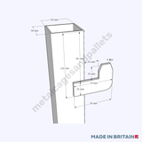 Forklift view technical drawing of extra tall Bulk Bag Frame