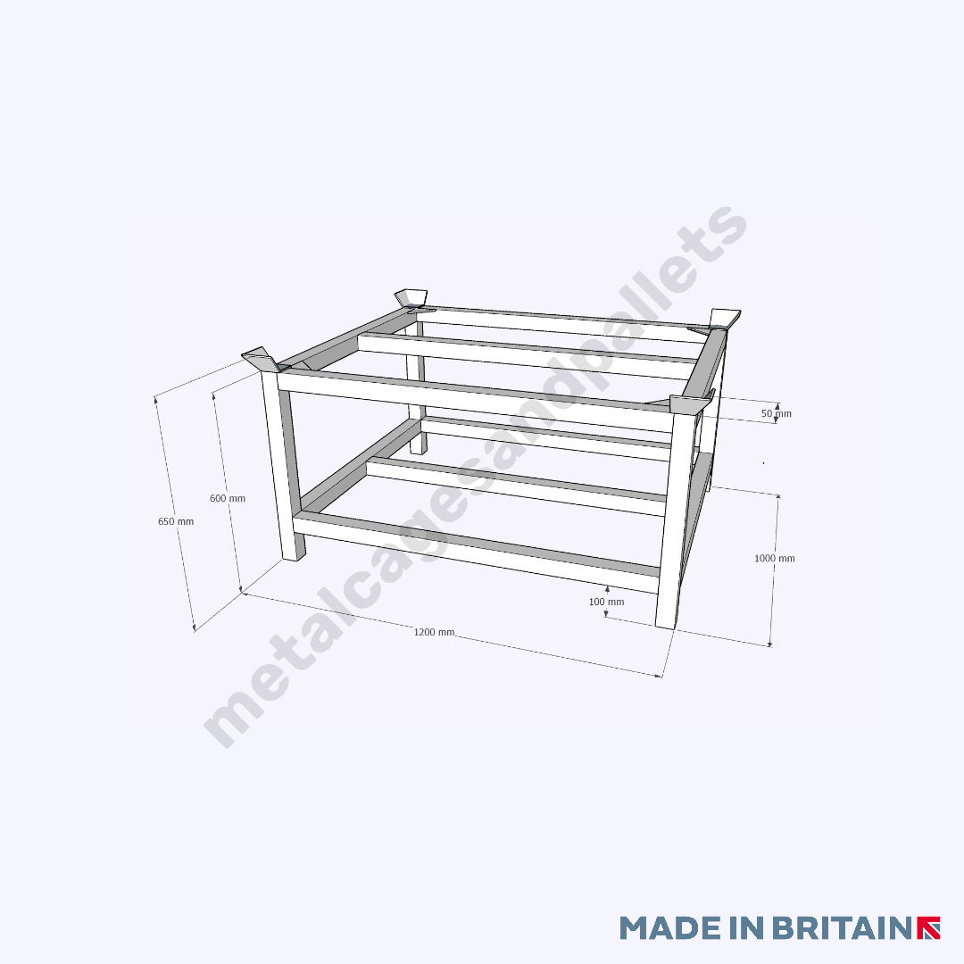 Smaller IBC stand measuring 650h x 1200w x 1000d