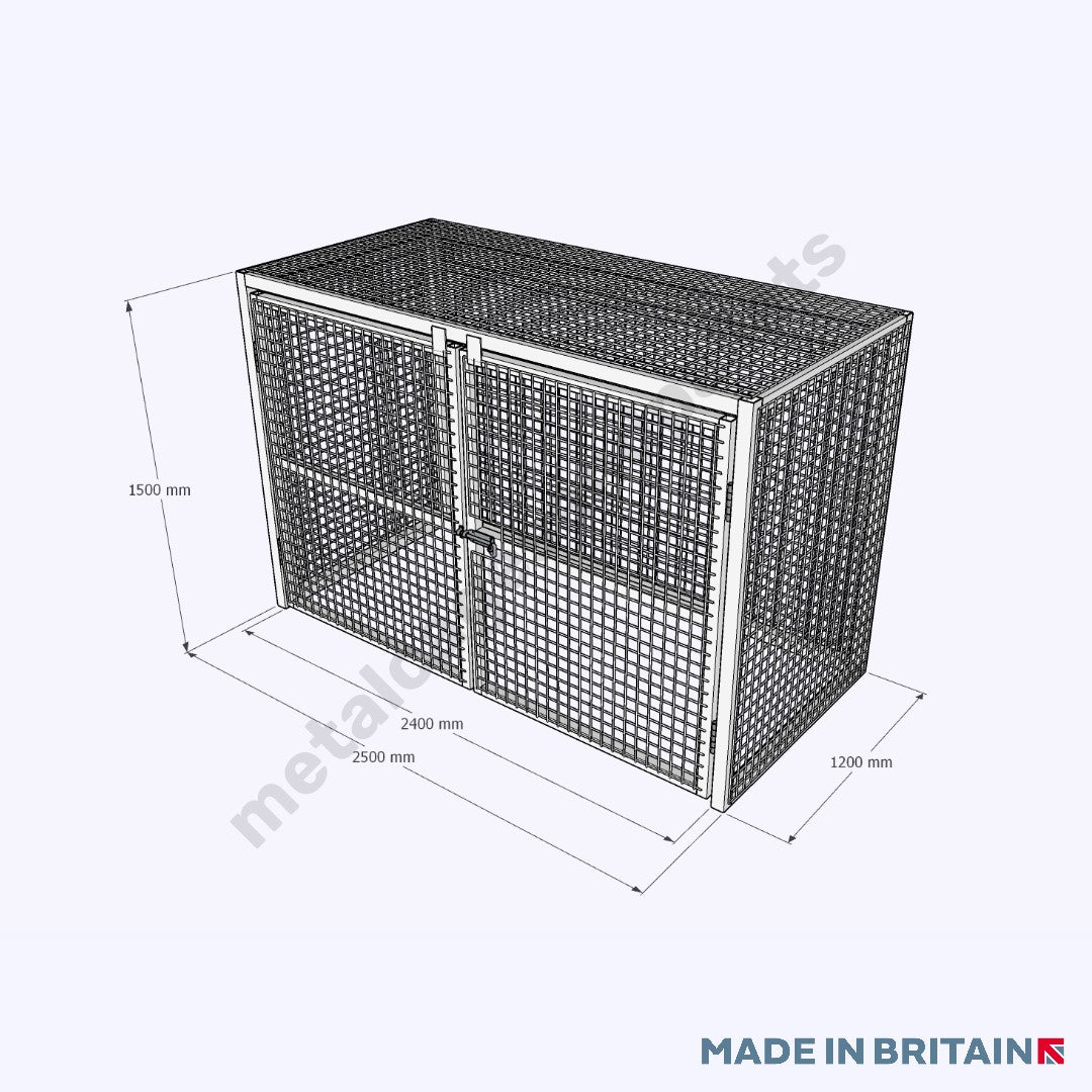 Measurements of Lockable Pallet Cage with Hinged Doors