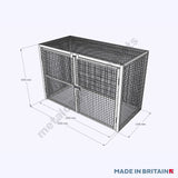 Measurements of Lockable Pallet Cage with Hinged Doors