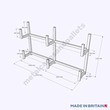 Measurements of Wall Mounted Free Standing Cantilever Rack 1200h x 2150w
