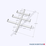 Technical drawing of connecting pipe trolley.