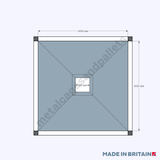 Top view technical drawing of strong Free Standing Bulk Bag Tonne Bag Filling Hopper