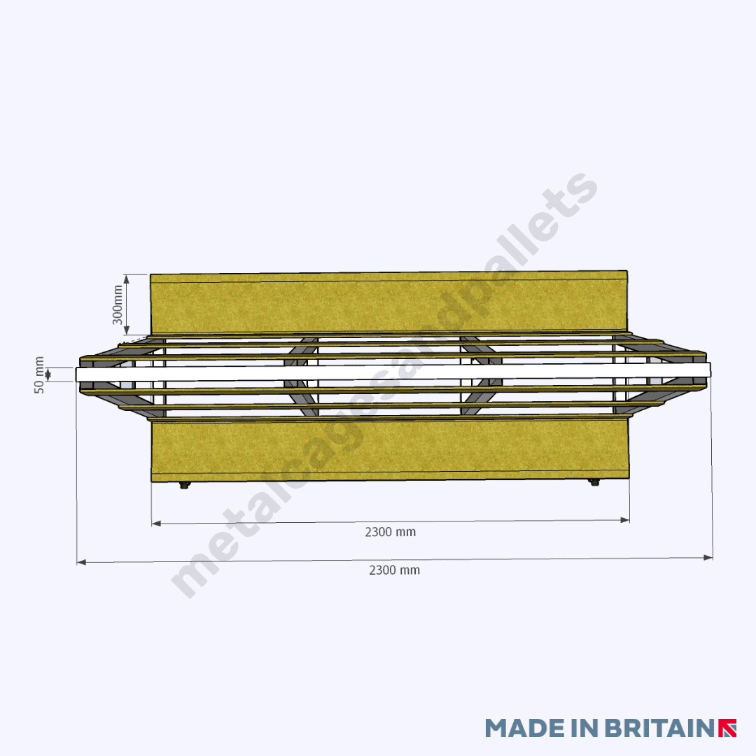 Large A Frame Glass Stillage Trolley measurements