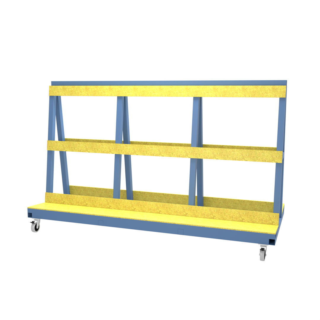 CAD drawing of a large A Frame Stillage ideal for the storing and transporting of glass and window frames