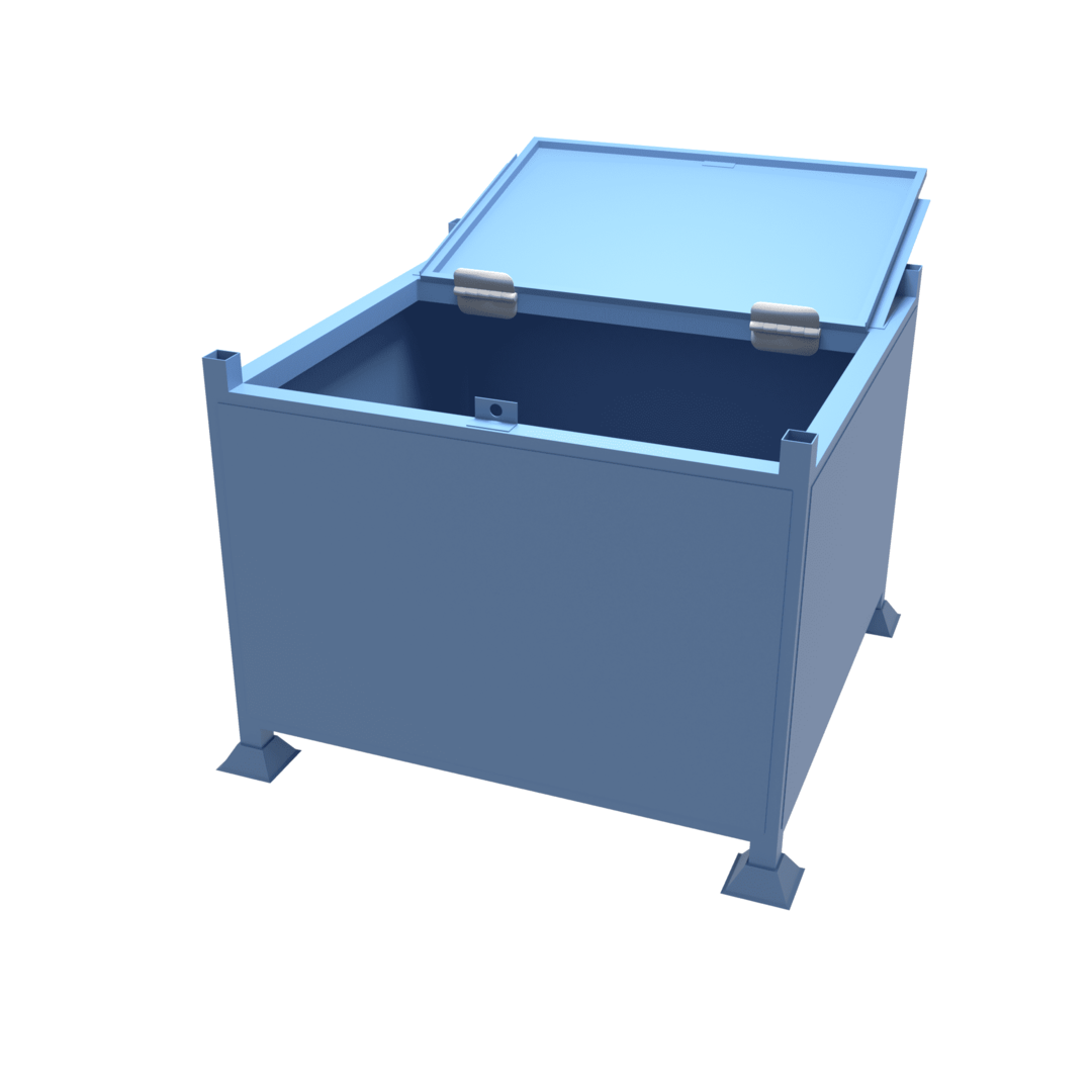 Drawing of our heavy duty large lockable site storage box which features a high 1000kg load capacity