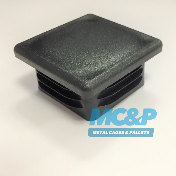 Black plastic end caps - suitable for metal stillages and post pallets