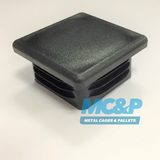 Black plastic end caps - suitable for metal stillages and post pallets