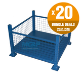 Metal Stillage with Mesh Sides & Solid Base  - x20 UNIT BUNDLE DEAL