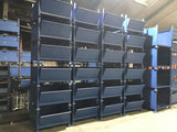 Photo shows large quantity of chute storage bins ready to be delivered