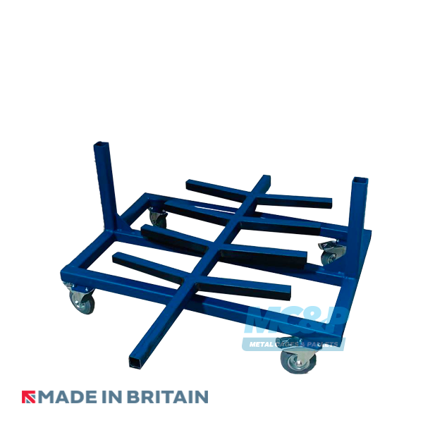 Pipe and rod rack trolley.