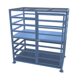 Freestanding gas bottle cylinder storage cage with internal shelf