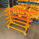 Loading Stock on Mobile Pipe Trolley