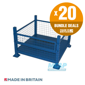 Metal Half Drop Fronted Mesh Stillage - x20 UNIT BUNDLE DEAL