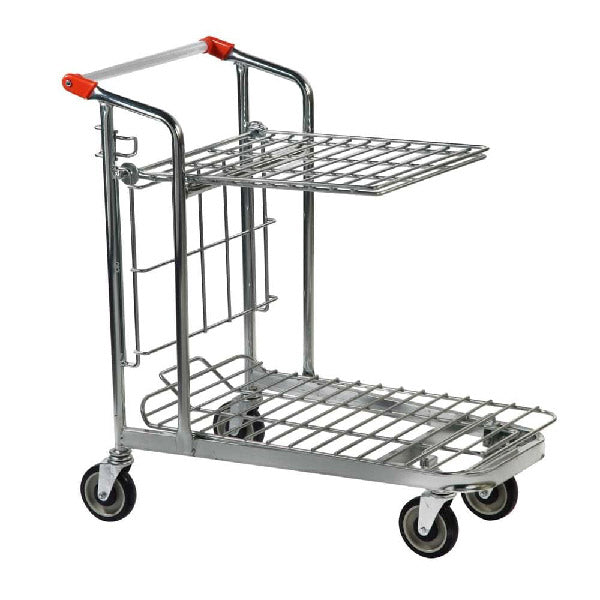 Nestable Stock Trolley With Integral and Folding Shelf