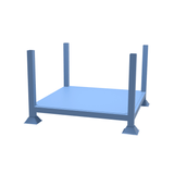 Open metal post pallet with solid sheet base