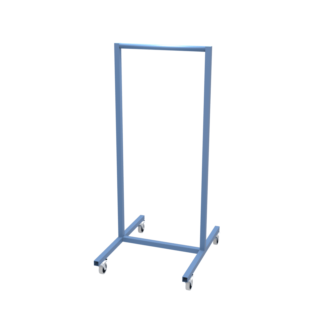 Paint drying frame mounted on heavy duty castor wheels