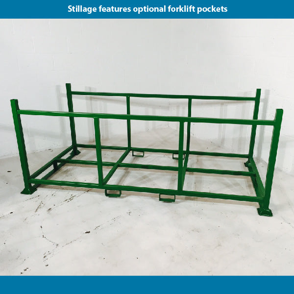 Shop for extended metal pipe stillages