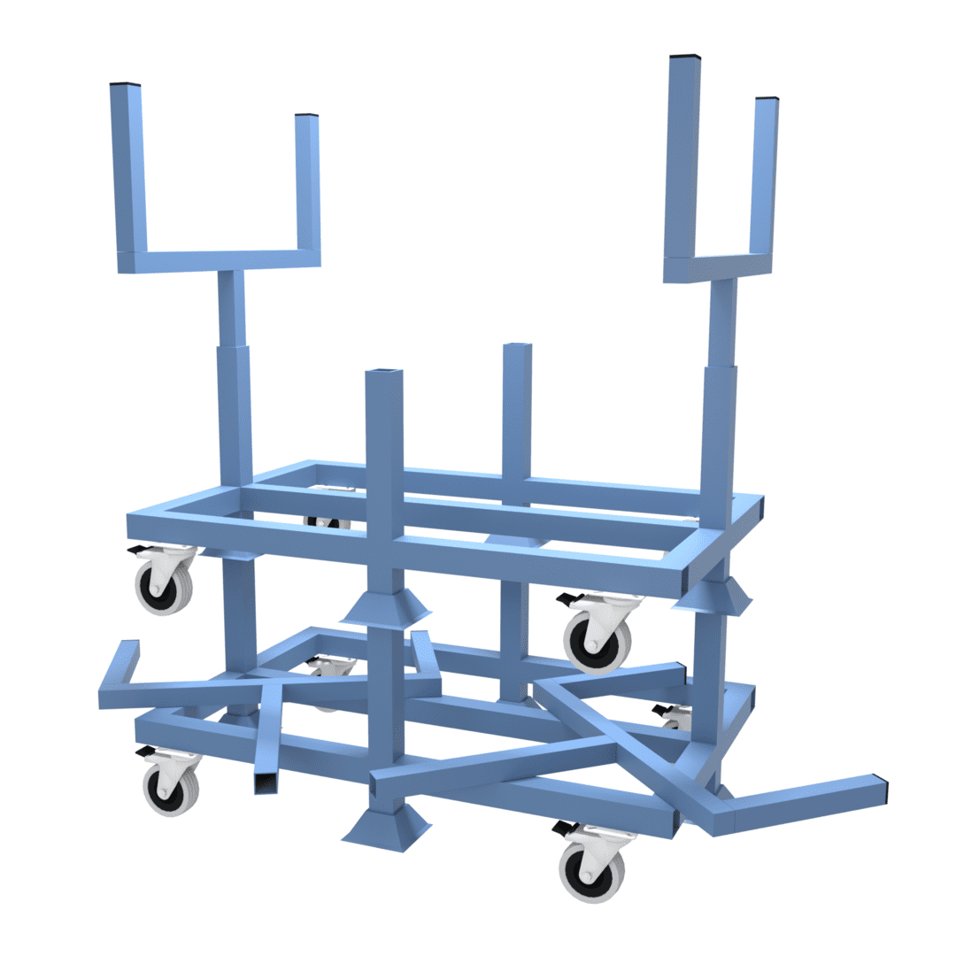 Shop for stackable mobile pipe and bar storage trollies