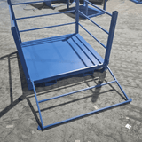 Stillage cage with drop down door