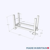 Technical drawing of our large stackable cradle for storing metal bars, pipes and tubing products in a safe and efficient manner