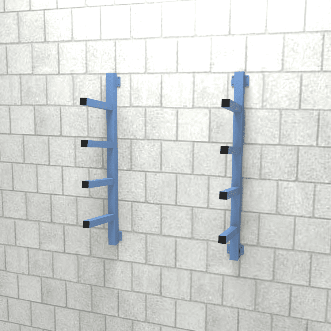 Heavy duty wall mounted cantilever racking system